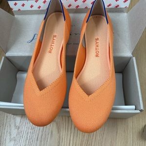 Rothy's Orange Flats with Blue Accents